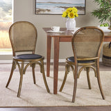 Beech Wood and Rattan Dining Chair (Set of 2) - NH313013
