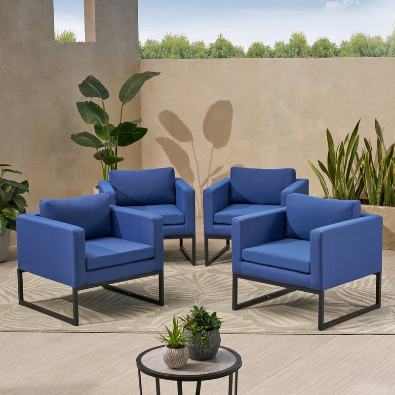 Modern Outdoor Upholstered Club Chair (Set of 4) - NH282013
