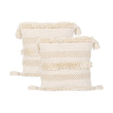 Boho Yarn and Cotton Throw Pillow - NH202213