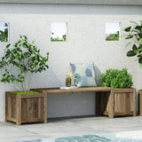 Outdoor Pine Wood Planter Bench - NH745513