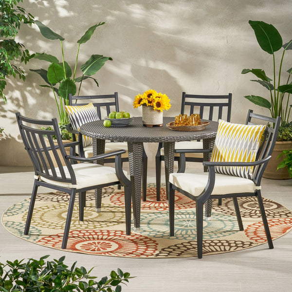 Outdoor 5 Piece Dining Set with Wicker Table - NH078113