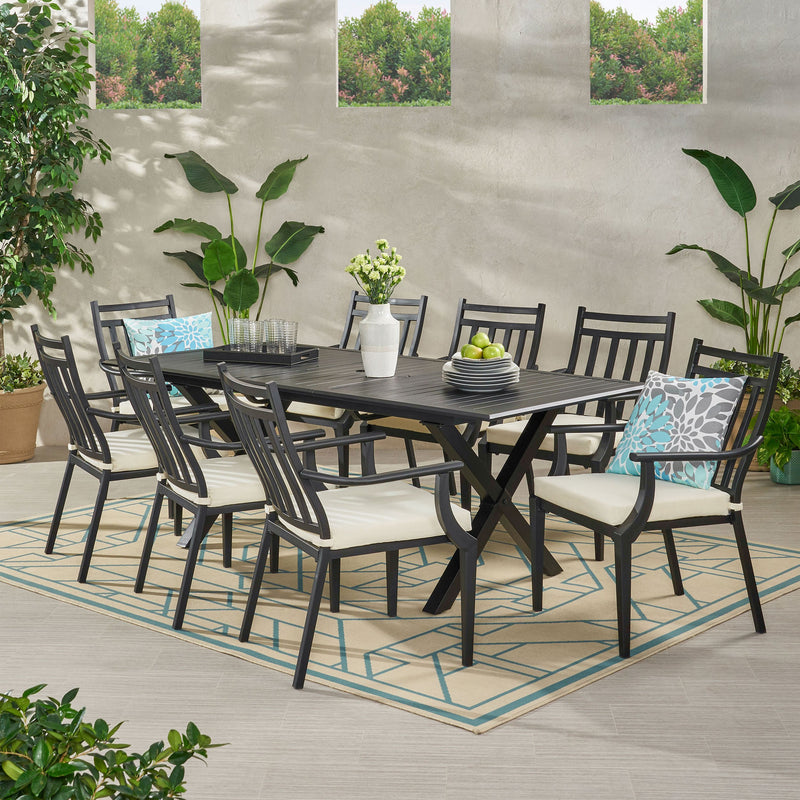 Outdoor 9 Piece Dining Set with Expandable Table - NH868113