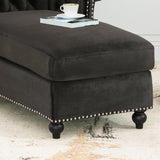 Modern Glam Velvet Chesterfield Chaise Lounge - NH264013