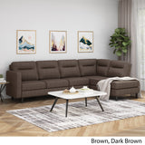 Modern Fabric Upholstered 4 Seater Sectional Sofa with Chaise Lounge - NH602113
