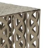 Modern Square Iron Accent Table, Nickel Antique - NH423013