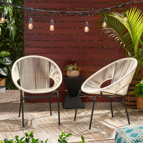 Outdoor Modern Faux Rattan Club Chair (Set of 2) - NH760113
