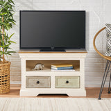 Shabby Wooden 2 Drawer & Shelf TV Stand - NH404113