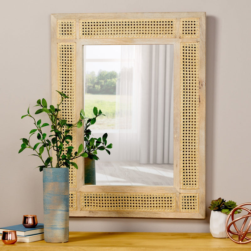 Boho Mirror with Wicker Caning - NH825113