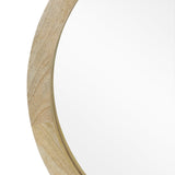 Modern Round Mirror with Mango Wood Frame - NH925113