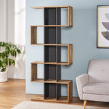 Handcrafted Modern Acacia Wood Etagere Bookshelf - NH920113