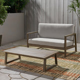Outdoor Acacia Wood Chat Set with Coffee Table - NH073013