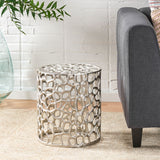 Modern Iron Mesh Accent Table, Nickel Antique - NH523013
