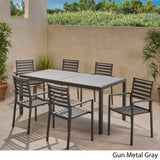 Outdoor Modern 6 Seater Aluminum Dining Set - NH168013