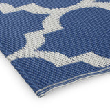 Outdoor Modern Scatter Rug, Night Blue and White - NH610113