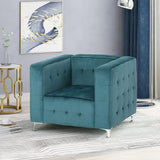 Modern Glam Cube Velvet Club Chair - NH682013