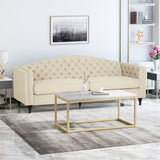 Glam Button Tufted Fabric 3 Seater Sofa - NH167013