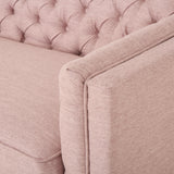 Glam Button Tufted Fabric 3 Seater Sofa - NH167013