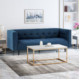 Mid-Century Modern Fabric Upholstered Tufted 3 Seater Sofa - NH412113