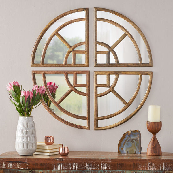 Rustic Round Pie Mirror - NH140113