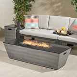 Outdoor 56-Inch Rectangular Fire Pit with Tank Holder - NH064113