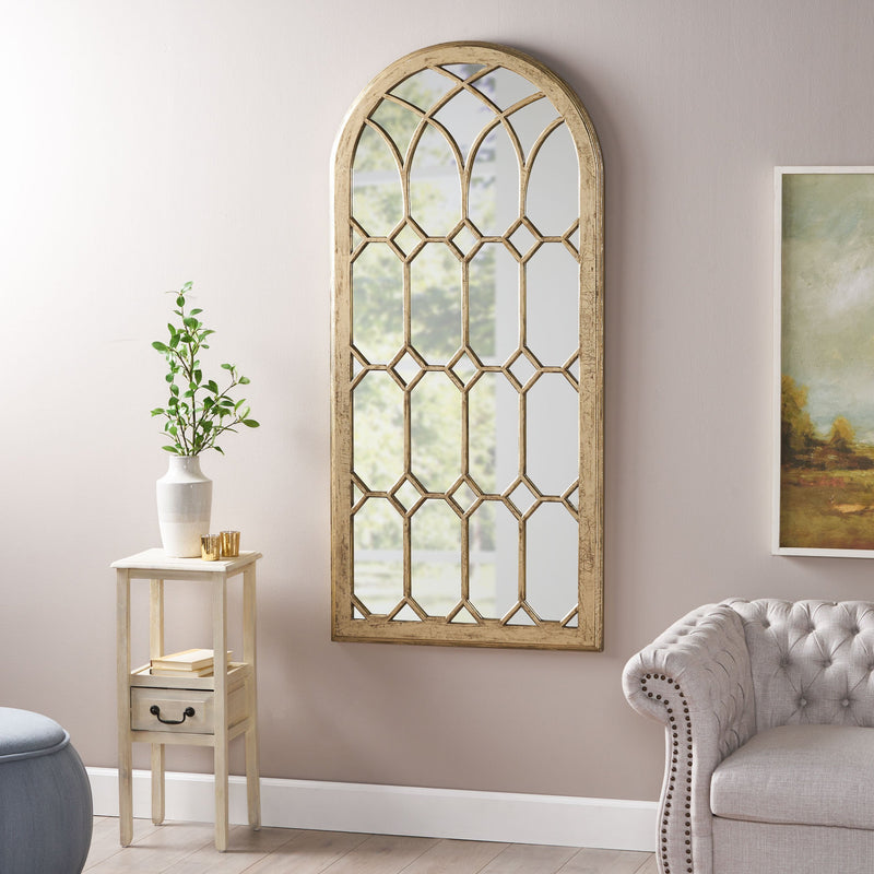 Traditional Arched Windowpane Mirror - NH055113
