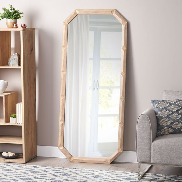 Modern Standing Mirror with Carved Frame - NH555113