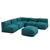 Outdoor Contemporary Fabric 5 Seater Bean Bag Sectional with Ottoman - NH032113