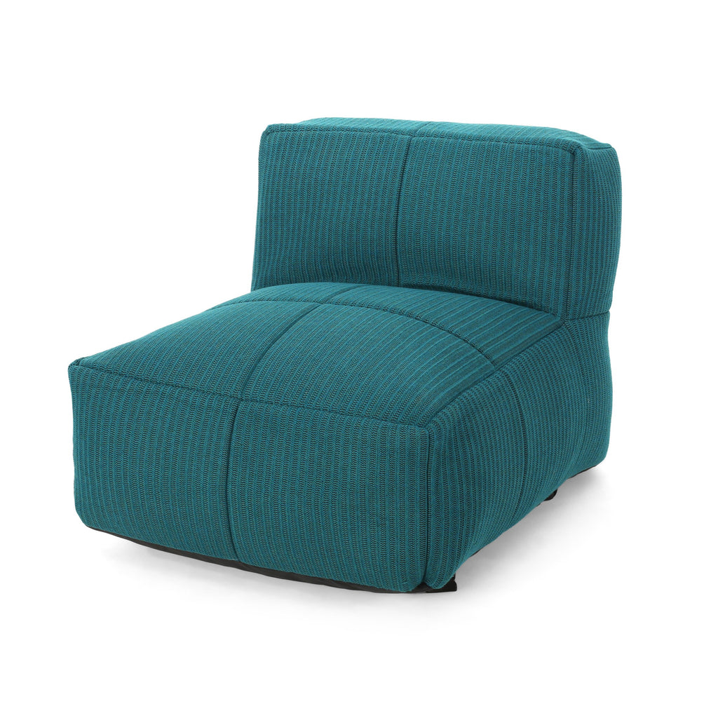 Indoor Contemporary Fabric 5 Seater Bean Bag Sectional with Ottoman