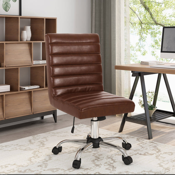 Contemporary Channel Stitch Swivel Office Chair - NH109313