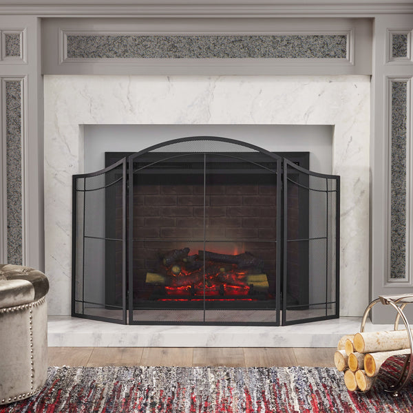 Modern Iron Folding Fireplace Screen - NH236113