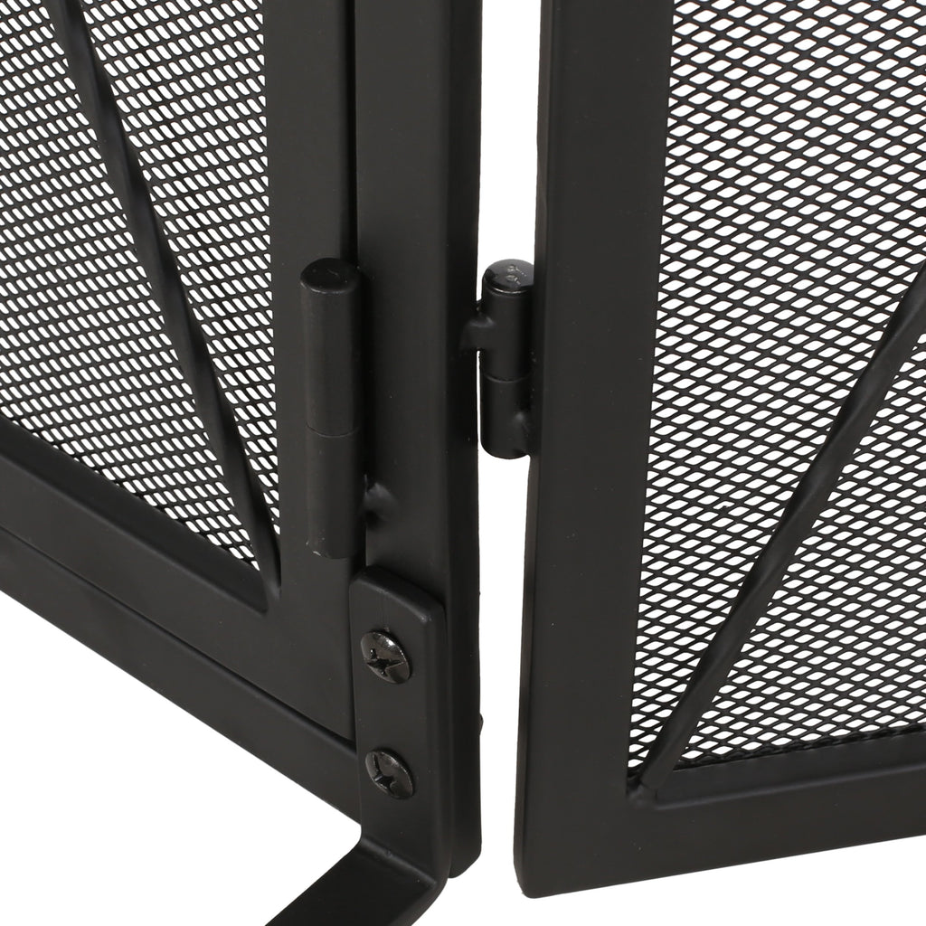 Modern Iron Folding Fireplace Screen with Door - NH336113 ...