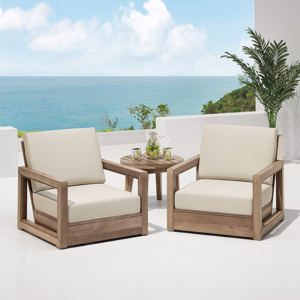 Acacia wood clearance club chairs