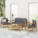 Outdoor Acacia Wood 4 Seater Chat Set - NH126313