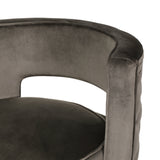 Modern Glam Round Open Back Velvet Swivel Club Chair - NH228413
