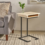 Industrial Mango Wood C-Shaped End Table - NH537113