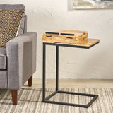 Industrial Mango Wood C-Shaped End Table - NH637113