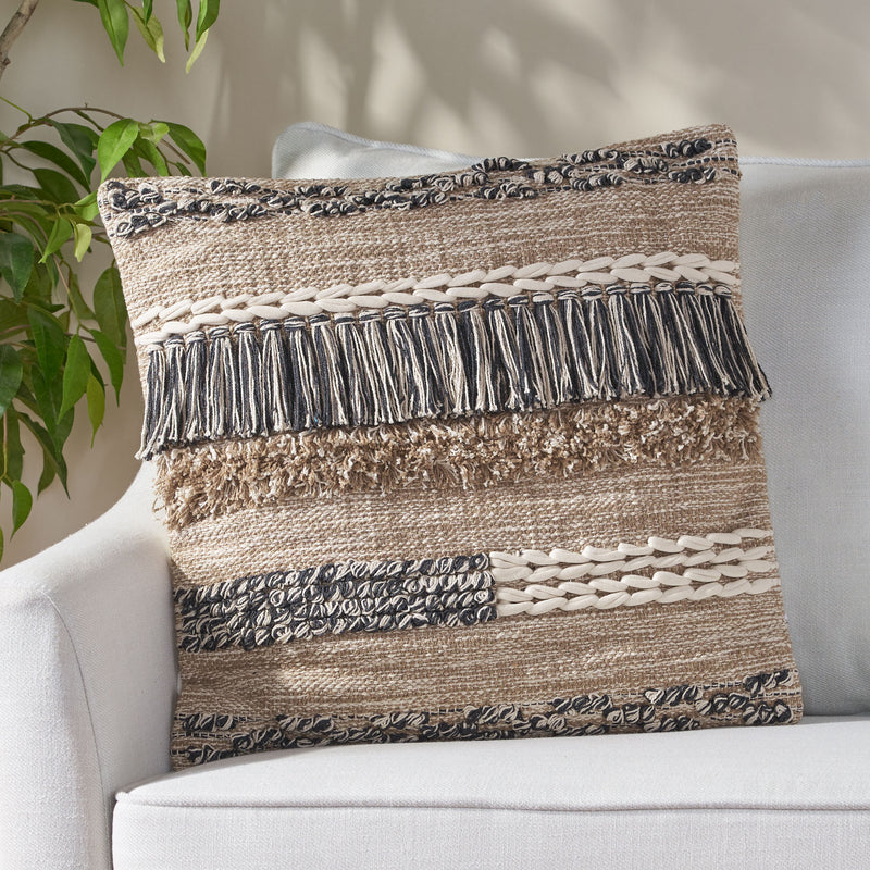 Hand-Loomed Boho Throw Pillow - NH415213