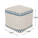 Hand-Crafted Cotton Cube Pouf - NH281213