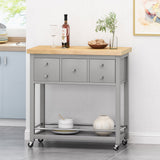 Contemporary Storage Kitchen Cart with Wheels - NH993413