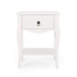 Traditional Wooden Side Table with Drawer - NH676313