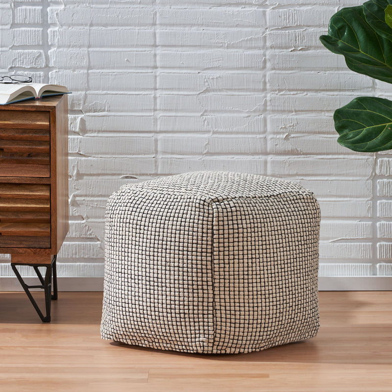 Boho Fabric Cube Pouf - NH436213