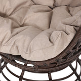 Outdoor Wicker Swivel Egg Chair with Cushion - NH844113