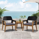 Outdoor Acacia Wood Club Chairs with Cushion (Set of 2) - NH858213