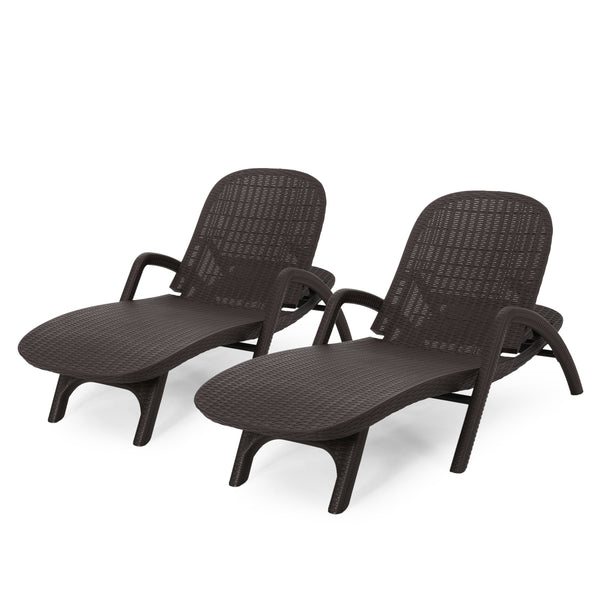 Outdoor Faux Wicker Chaise Lounges (Set of 2) - NH689213