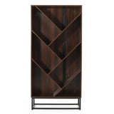 Modern Industrial 6 Shelf V Bookcase - NH206413