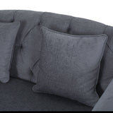 Contemporary Tufted Double Chaise Lounge with Accent Pillows - NH938413