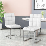 Modern Upholstered Waffle Stitch Dining Chairs, Set of 2 - NH795413
