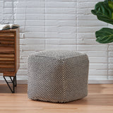 Boho Fabric Cube Pouf - NH136213