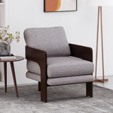 Mid-Century Modern Fabric Bentwood Accent Chair - NH211313