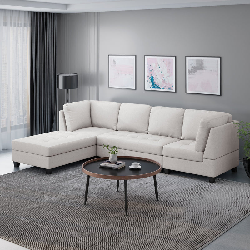 Contemporary 4 Seater Fabric Sectional - NH643213